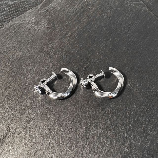 Twisted Alloy Open Hoop Earring Set