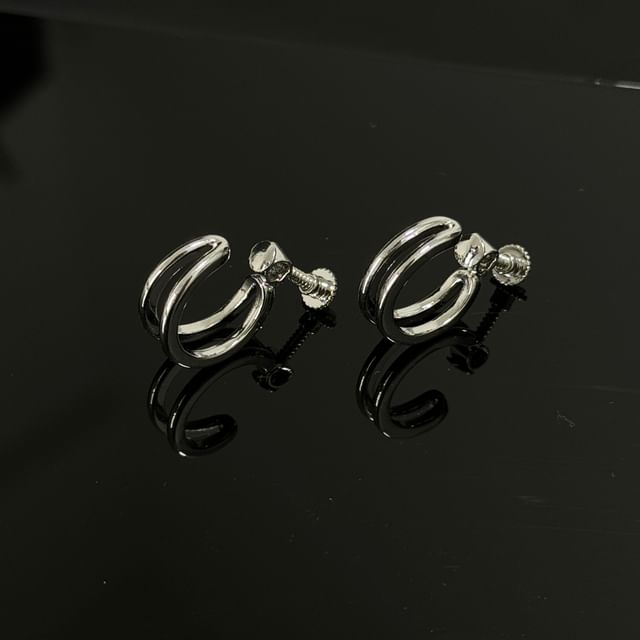 Layered Alloy Hoop Earring Set