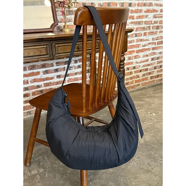 Nylon Plain Hobo Bag