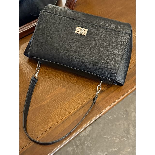 Faux Leather Flap Shoulder Bag
