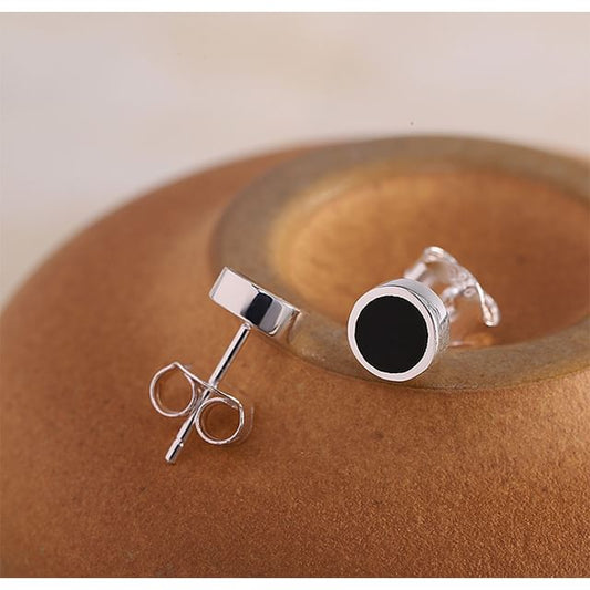 Round Sterling Silver Stud Earrings