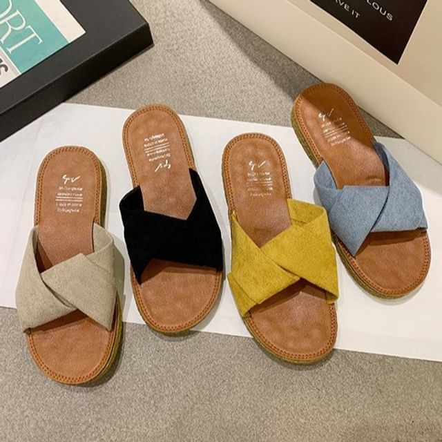 Slide Sandals Criss Cross