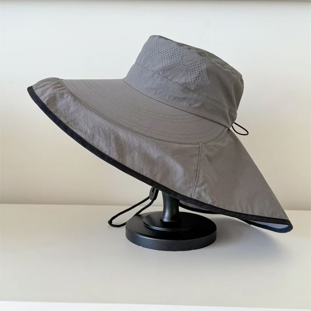 Hiking Trim Hat Contrast Plain Bucket