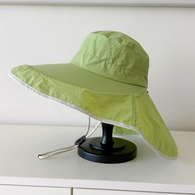 Hiking Trim Hat Contrast Plain Bucket