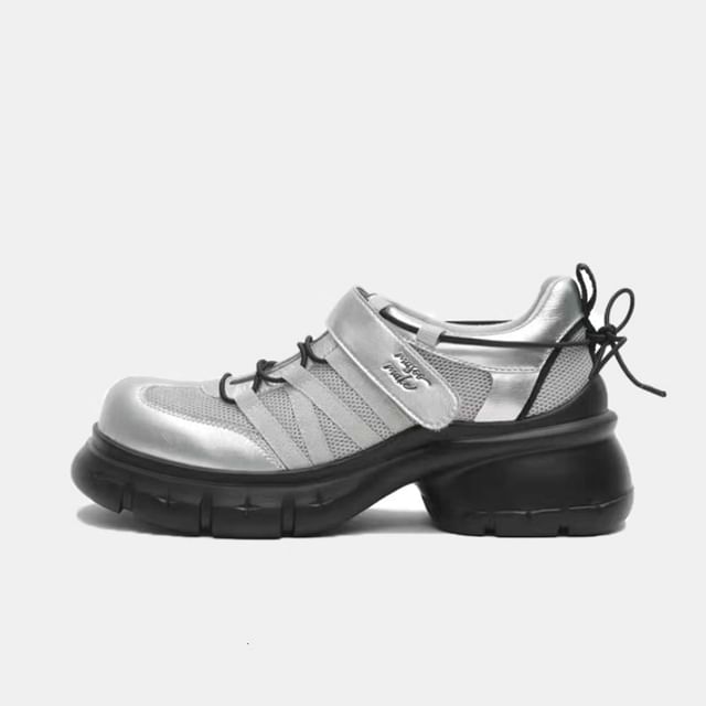 Lace-Up Shoes Platform Heel Chunky