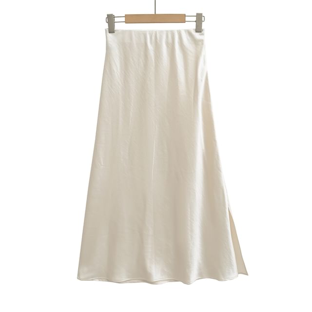High-Rise Slit Maxi A-Line Skirt