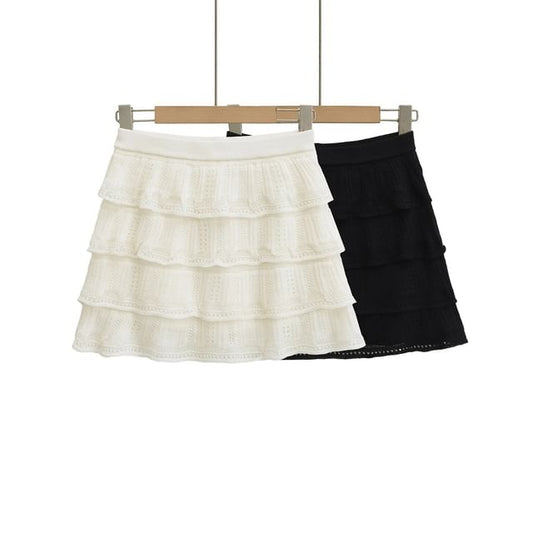Layered Tier Mini Skirt for Low-Rise Silhouette