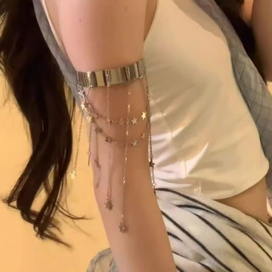 Alloy Open Armlet Fringed Star