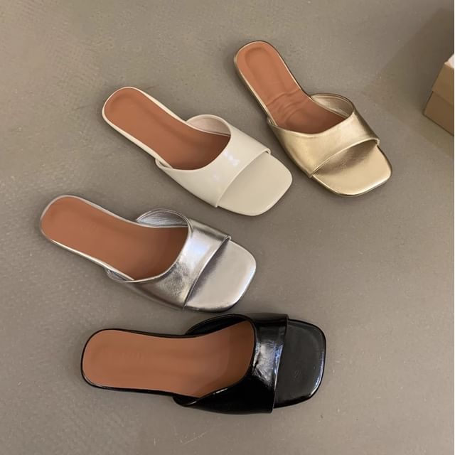 Square Toe Slide Sandals