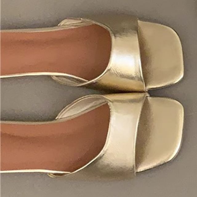 Square Toe Slide Sandals