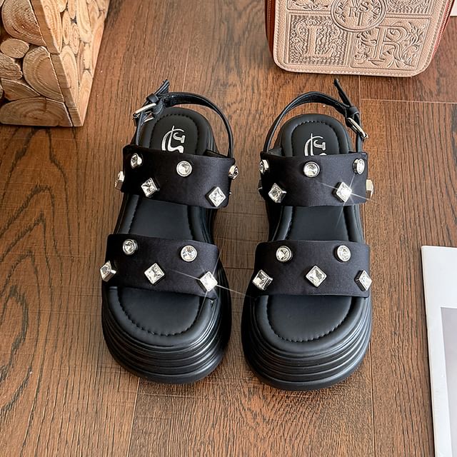 Platform Rhinestone Sandals