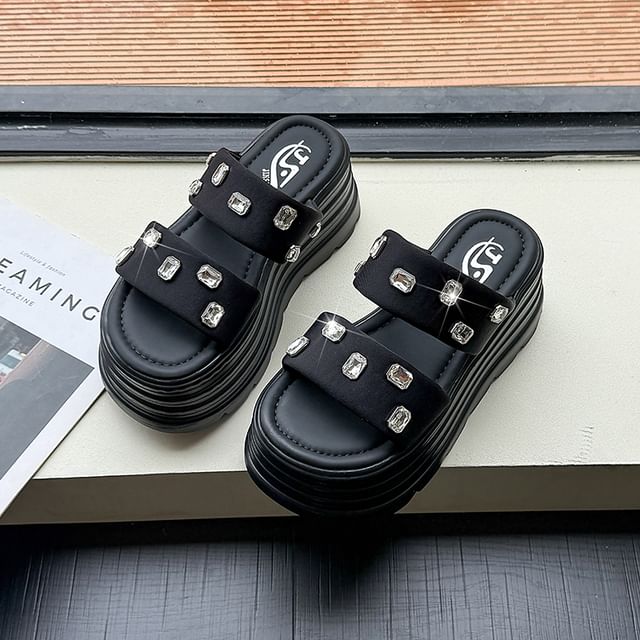 Platform Rhinestone Sandals
