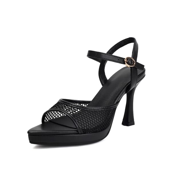 Platform Mesh High Heel Sandals
