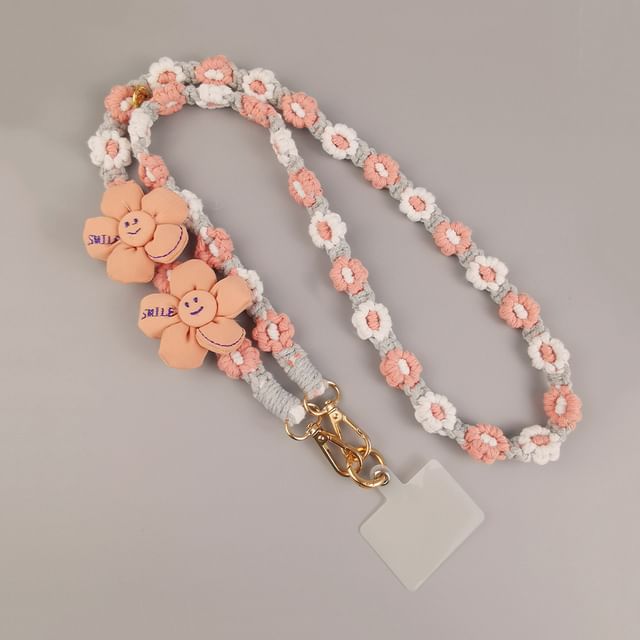 Phone with Pad Flower Lanyard