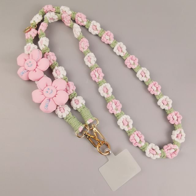 Phone with Pad Flower Lanyard