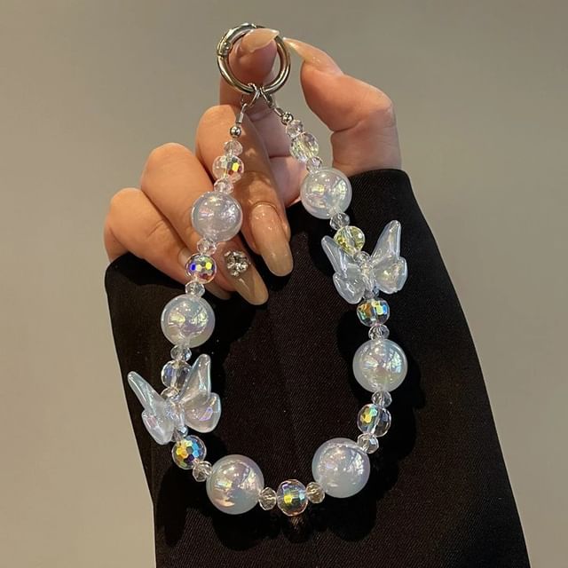 Butterfly Lanyard Phone Beaded