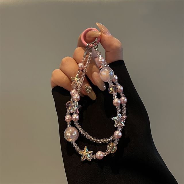 Phone Pearl Lanyard Star Faux