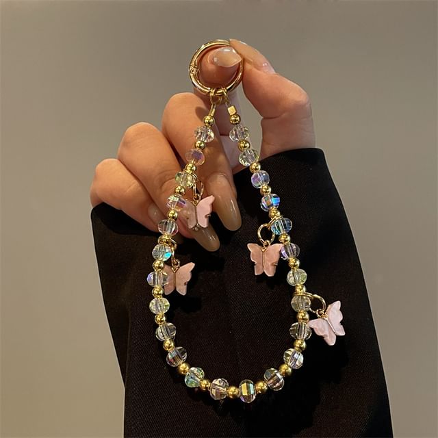 Butterfly Beaded Phone Lanyard