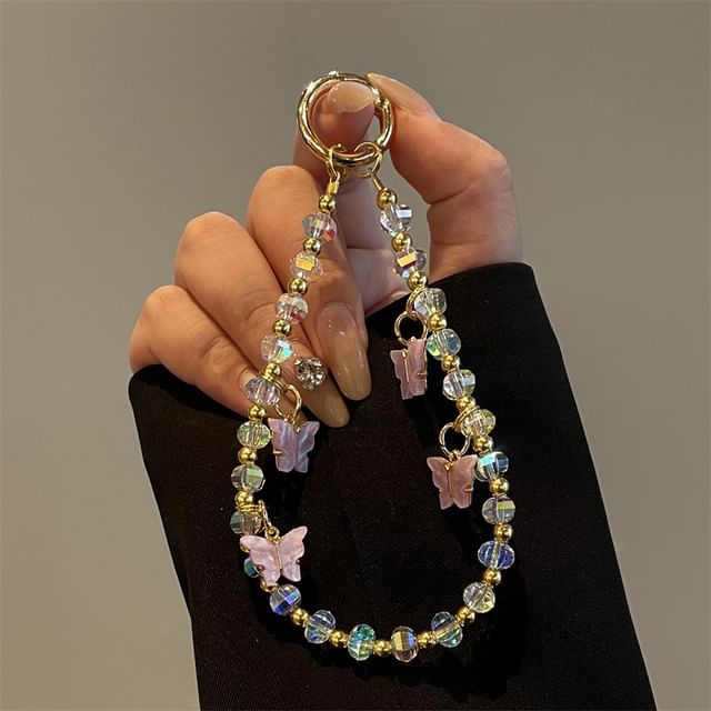 Butterfly Beaded Phone Lanyard