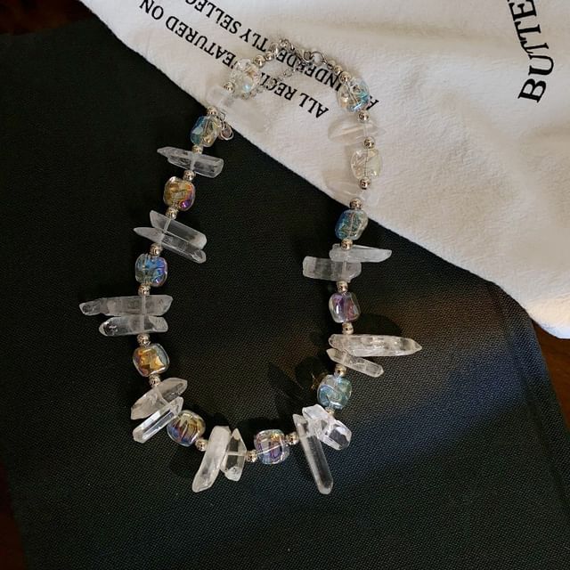Crystal Bead Necklace Faux
