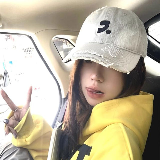 Cap Embroidered Baseball Distressed