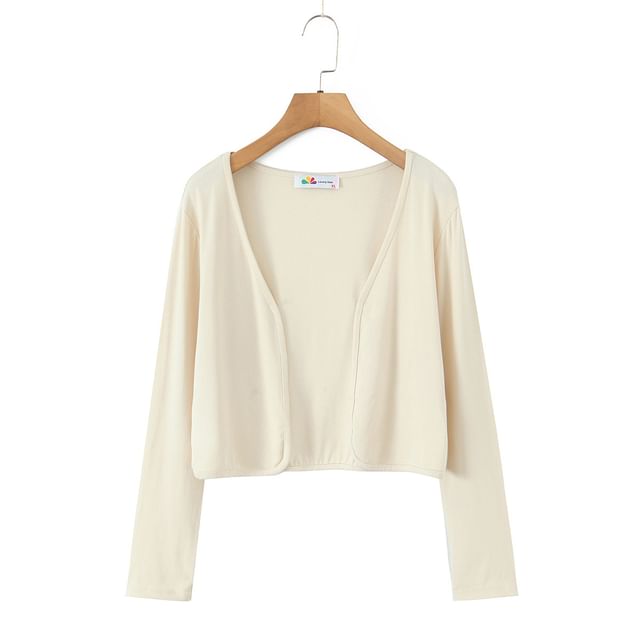 Ruched Plain Camisole Top with Open-Front Cardigan
