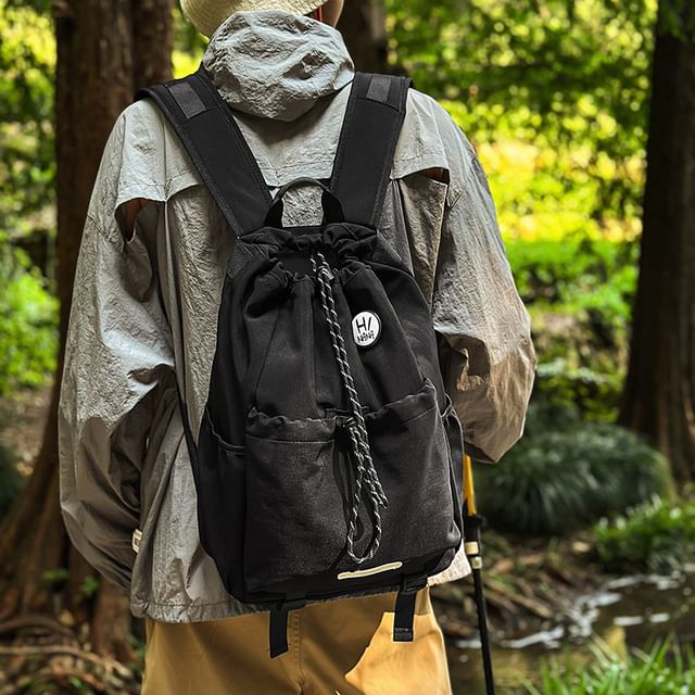 Drawstring Lettering Backpack