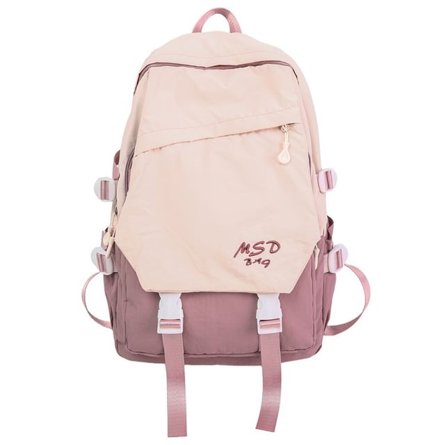 Lettering Flap Buckled Backpack