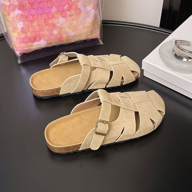 Plain Suede Faux Mules