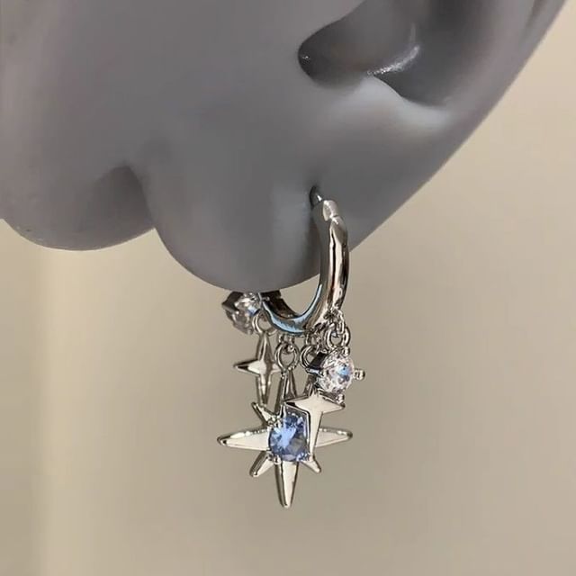 Rhinestone Huggie Drop Star Earring