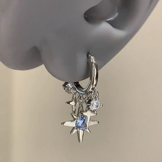 Rhinestone Huggie Drop Star Earring