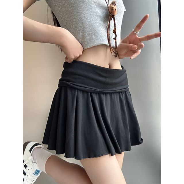 Skirt Low Mini Plain Rise