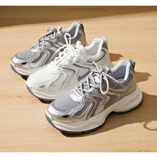 Mesh Panel Sneakers Platform