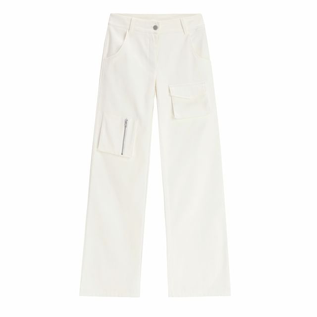 Mid Waist Plain Loose Fit Cargo Pants (Various Designs)