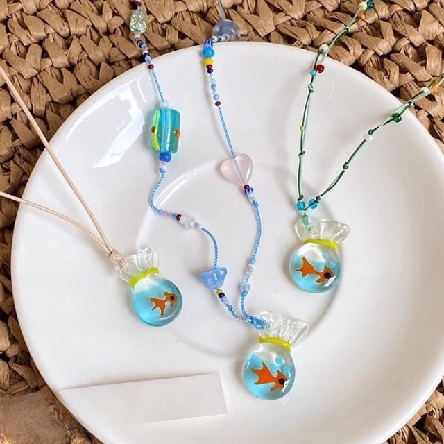 Necklace Goldfish Resin String