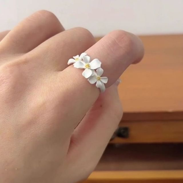 Alloy Open Floral Ring