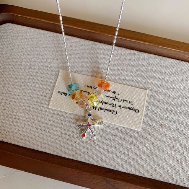 Star Choker Faux Crystal Pendant Alloy