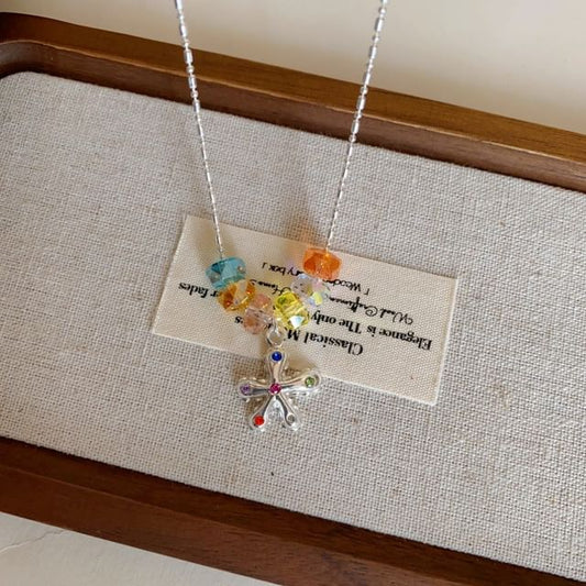 Star Choker Faux Crystal Pendant Alloy