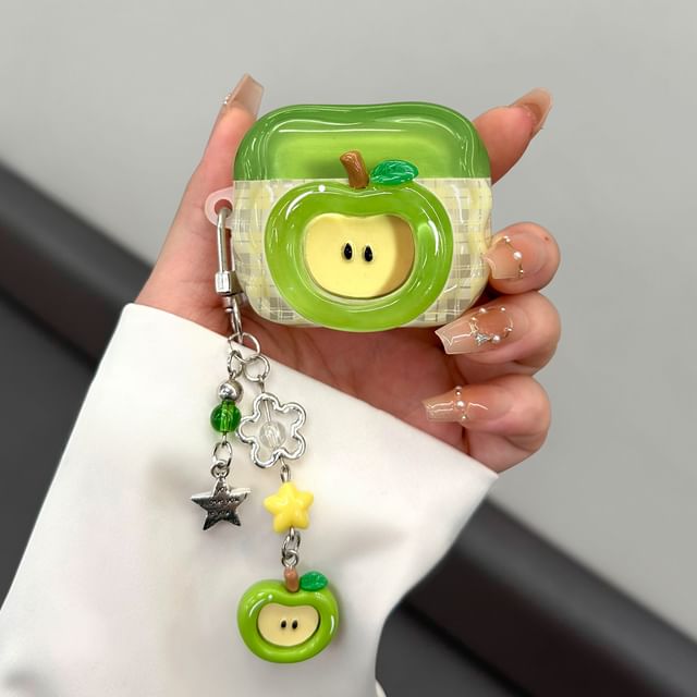 Floral Apple AirPods / Pro Earphone Case Skin with Charm / Strap