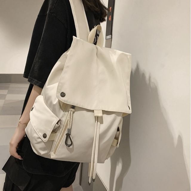 Backpack Drawstring Plain Nylon