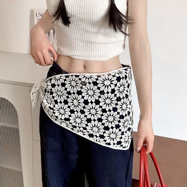 Crochet Overlay Mini Skirt