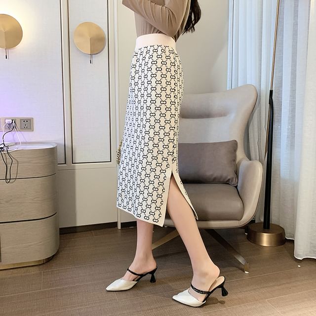 Plaid Midi Skirt - High Rise