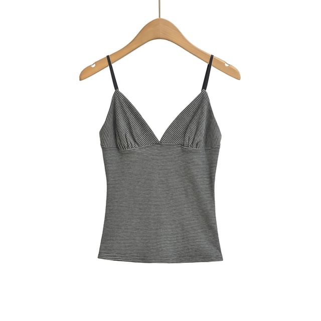 Striped V-Neck Spaghetti Strap Cami