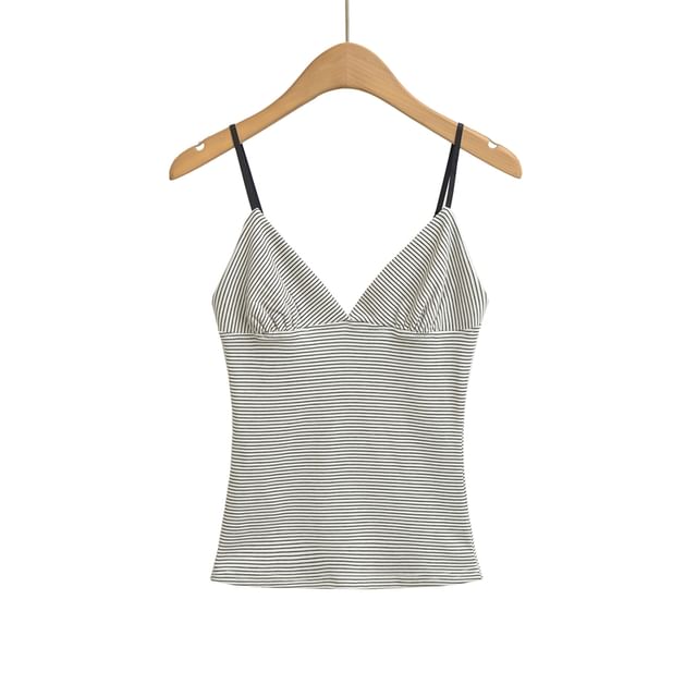 Striped V-Neck Spaghetti Strap Cami