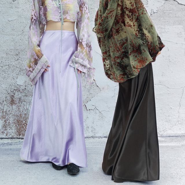 High-Rise Maxi A-Line Skirt