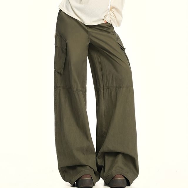 Low Waist Plain Baggy Cargo Pants (Various Designs)
