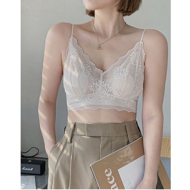 V-Neck Lace Bra Top