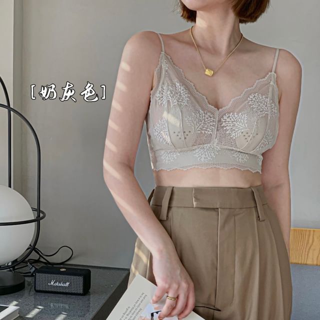 V-Neck Lace Bra Top