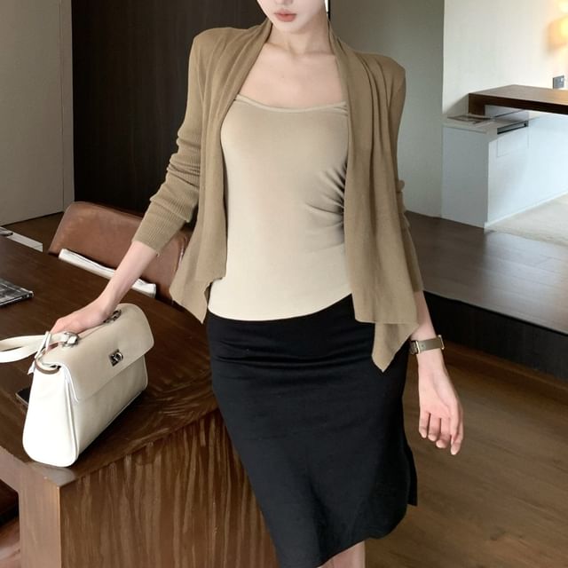 Crop Cami, Cardigan, and Mini Skirt Set