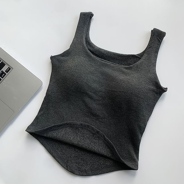 Sleeveless Basic Padded Vest Top